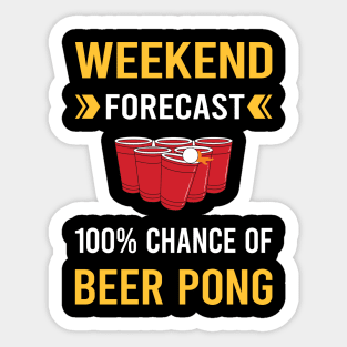 Weekend Forecast Beer Pong Sticker